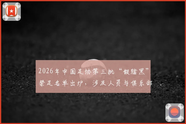 2026年中国足协第三批“假赌黑”禁足名单出炉，涉及人员与俱乐部影响深度分析，球迷热议